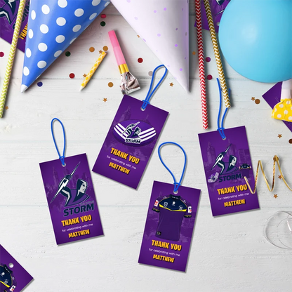 NRL Storm Birthday Decorations, NRL Rugby Party Supplies, Melbourne Storm Themed, Rugby Storm Digital Template, Editable Melbourne Storm Image SVG PNG
