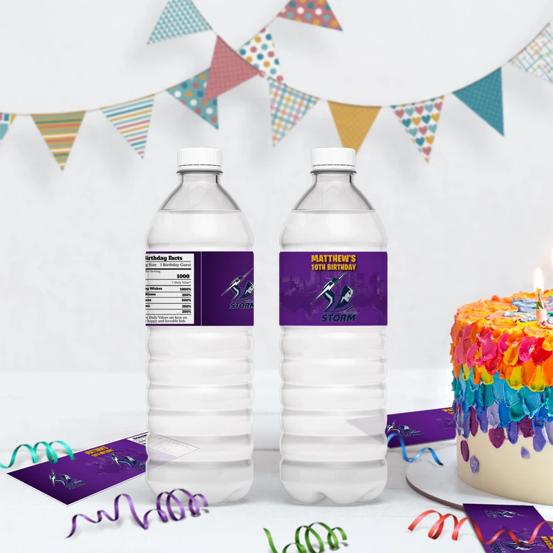 NRL Storm Birthday Decorations, NRL Rugby Party Supplies, Melbourne Storm Themed, Rugby Storm Digital Template, Editable Melbourne Storm Image SVG PNG