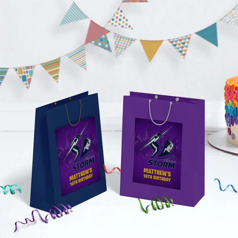 NRL Storm Birthday Decorations, NRL Rugby Party Supplies, Melbourne Storm Themed, Rugby Storm Digital Template, Editable Melbourne Storm Image SVG PNG