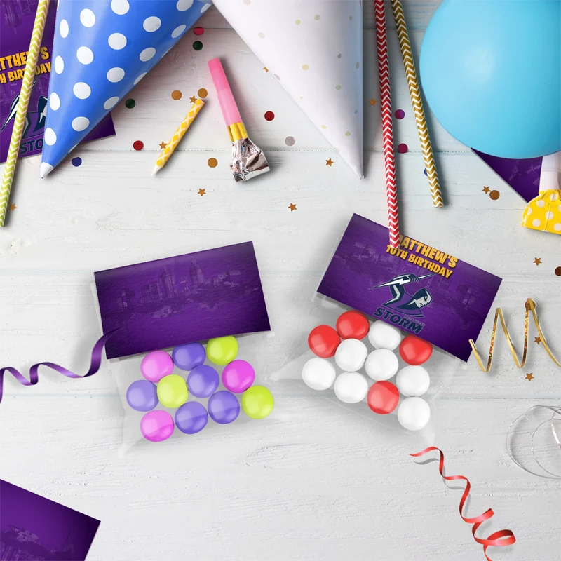 NRL Storm Birthday Decorations, NRL Rugby Party Supplies, Melbourne Storm Themed, Rugby Storm Digital Template, Editable Melbourne Storm Image SVG PNG
