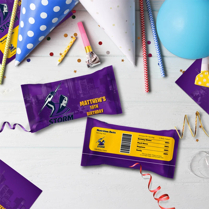 NRL Storm Birthday Decorations, NRL Rugby Party Supplies, Melbourne Storm Themed, Rugby Storm Digital Template, Editable Melbourne Storm Image SVG PNG