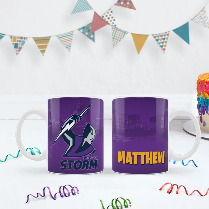 NRL Storm Birthday Decorations, NRL Rugby Party Supplies, Melbourne Storm Themed, Rugby Storm Digital Template, Editable Melbourne Storm Image SVG PNG