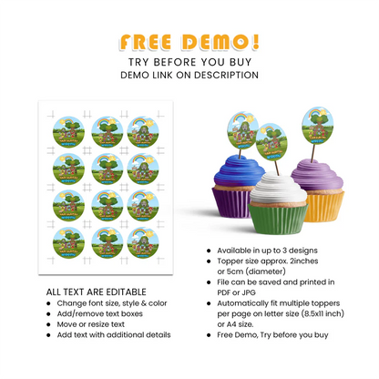 Takaro Tribe Cupcakes Toppers Custom Party Dessert Decorations