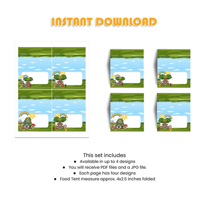 Takaro Tribe Food Cards Personalized Buffet Dessert Table Labels