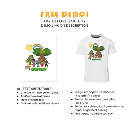 Takaro Tribe Sublimation T-Shirt Personalized Kids Birthday Shirt