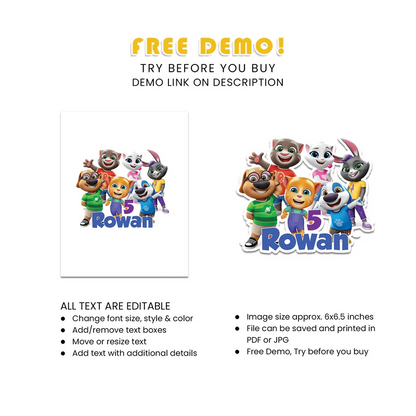 Best Talking Tom Personalized Cake Toppers for Birthday