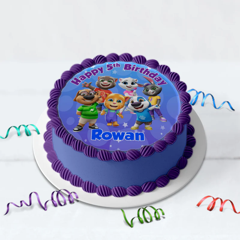 Talking Tom Birthday Decorations, Kids Series Party Supplies, Talking Tom Themed, Talking Tom Digital Template, Editable Talking Tom Image SVG PNG