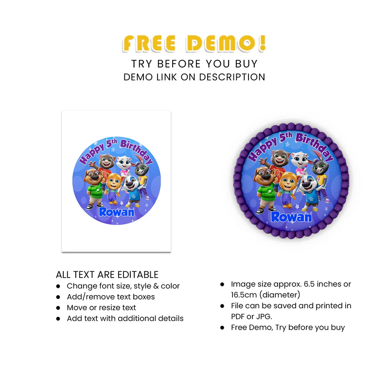 Buy Talking Tom Personalized Icing Sheet Cake Images