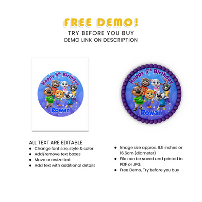 Buy Talking Tom Personalized Icing Sheet Cake Images