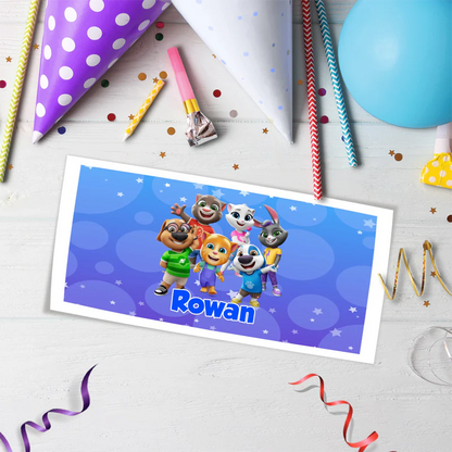 Talking Tom Birthday Decorations, Kids Series Party Supplies, Talking Tom Themed, Talking Tom Digital Template, Editable Talking Tom Image SVG PNG
