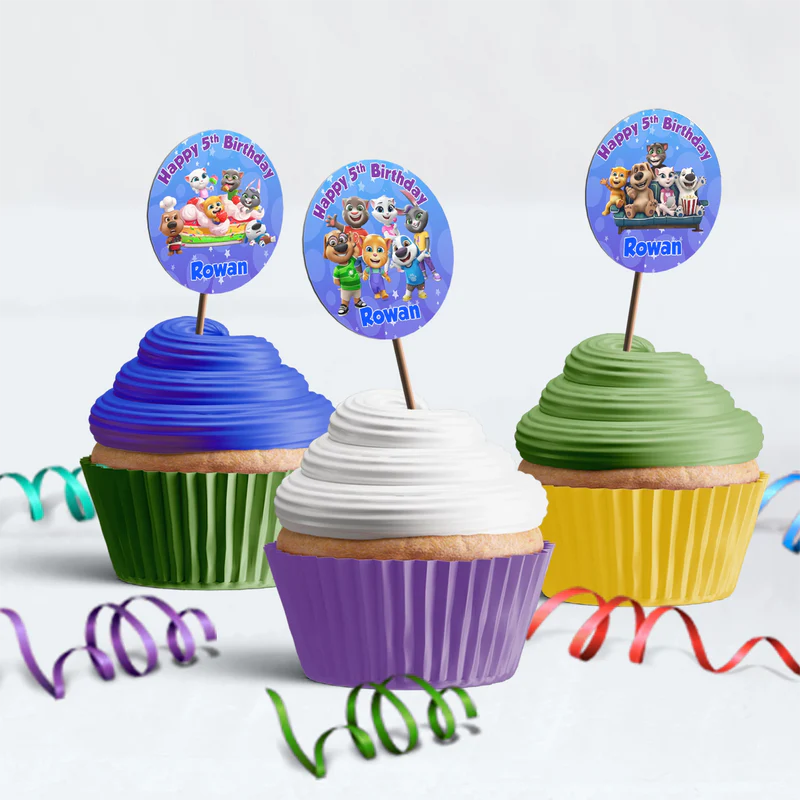 Talking Tom Birthday Decorations, Kids Series Party Supplies, Talking Tom Themed, Talking Tom Digital Template, Editable Talking Tom Image SVG PNG