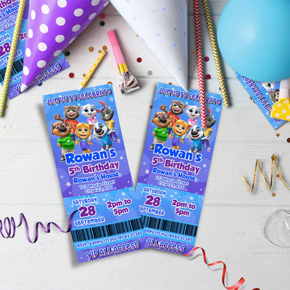 Talking Tom Birthday Decorations, Kids Series Party Supplies, Talking Tom Themed, Talking Tom Digital Template, Editable Talking Tom Image SVG PNG