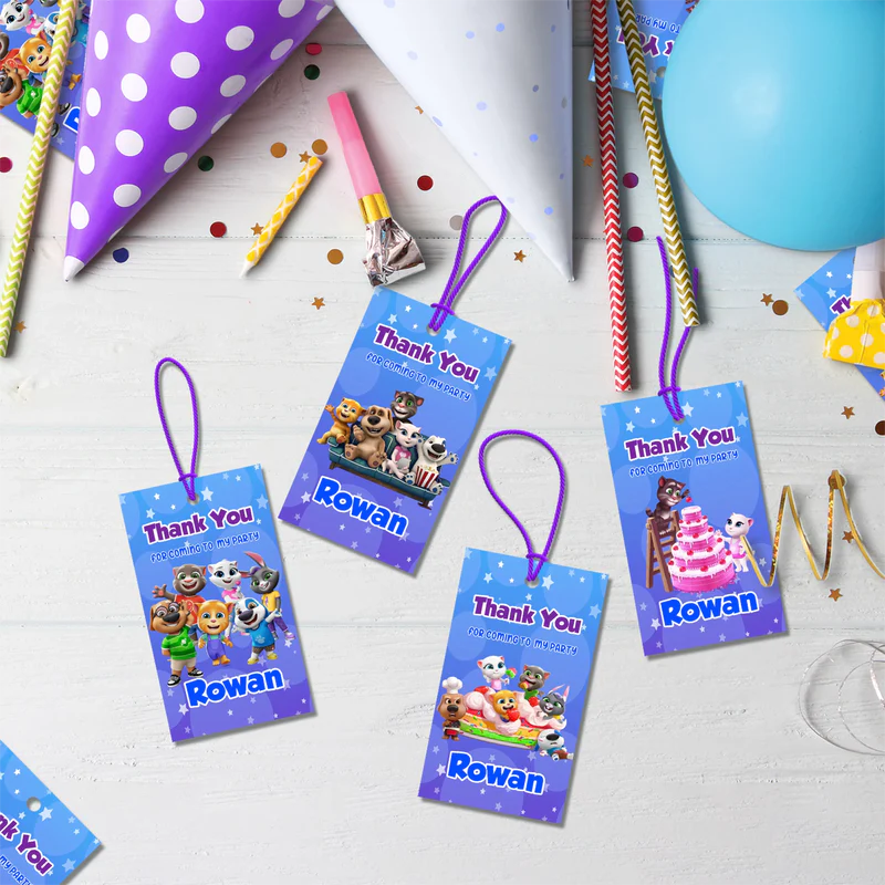 Talking Tom Birthday Decorations, Kids Series Party Supplies, Talking Tom Themed, Talking Tom Digital Template, Editable Talking Tom Image SVG PNG