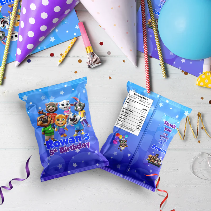 Talking Tom Birthday Decorations, Kids Series Party Supplies, Talking Tom Themed, Talking Tom Digital Template, Editable Talking Tom Image SVG PNG