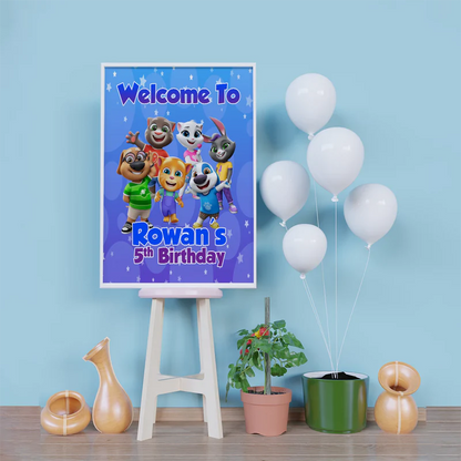 Talking Tom Birthday Decorations, Kids Series Party Supplies, Talking Tom Themed, Talking Tom Digital Template, Editable Talking Tom Image SVG PNG