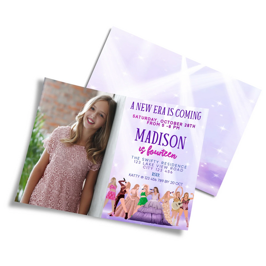 Taylor Swift Personalized Photo Card Invitations with custom images