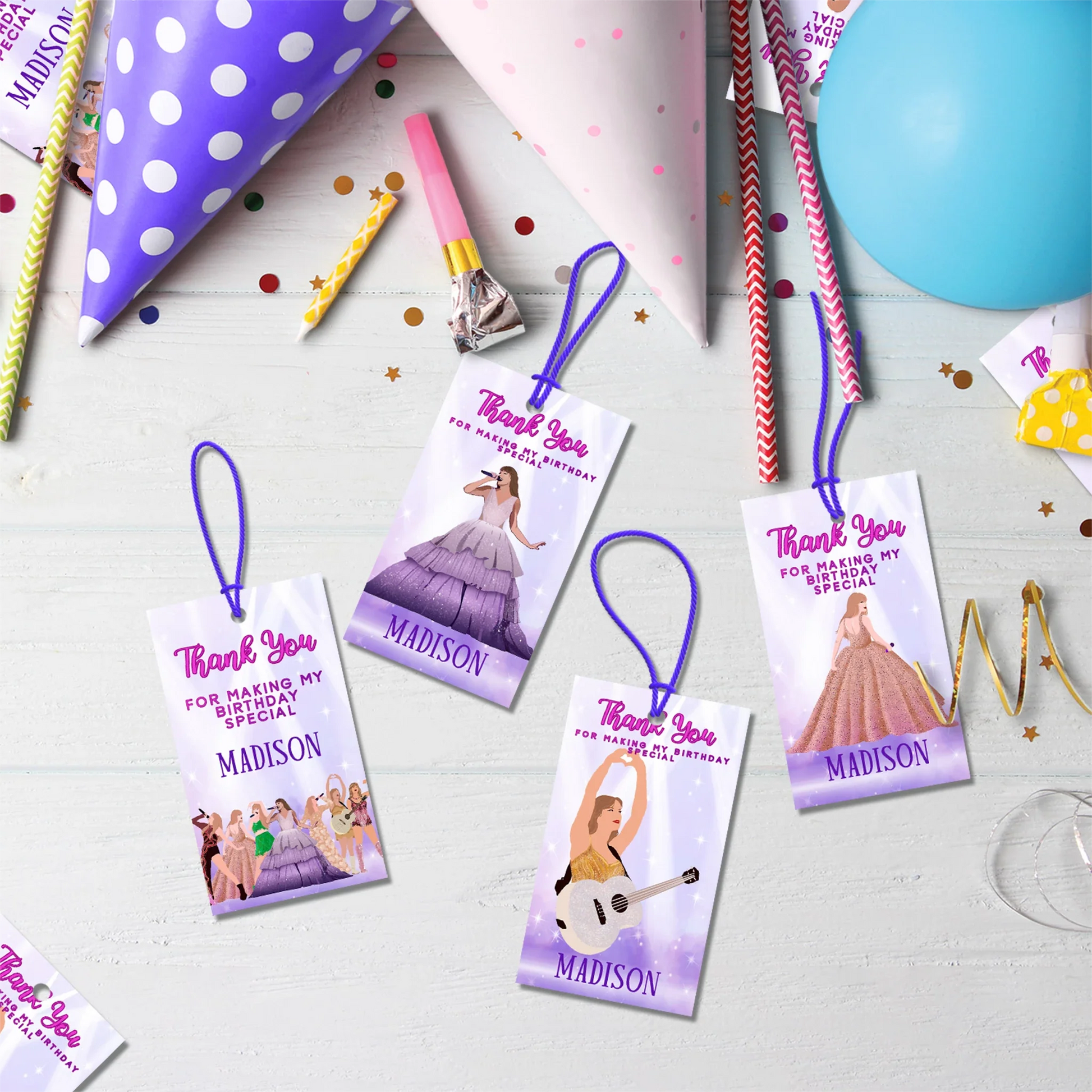 Taylor Swift Birthday Decorations, Eras Tour Party Supplies, Birthday Era Themed, Swifties Digital Template, Editable Taylor Swift Image SVG PNG