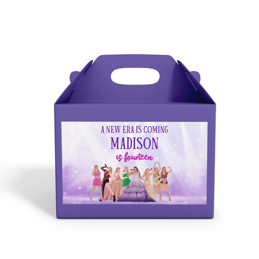 Taylor Swift Treat Box Label with custom designs for party favors