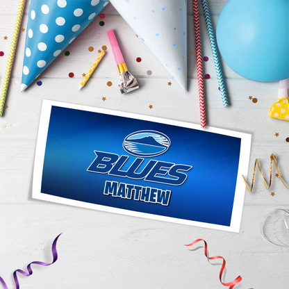 The Blues Birthday Decorations, Auckland Rugby Party Supplies, Rugby Themed, All Blacks Digital Template, Editable The Blues Rugby Image SVG PNG