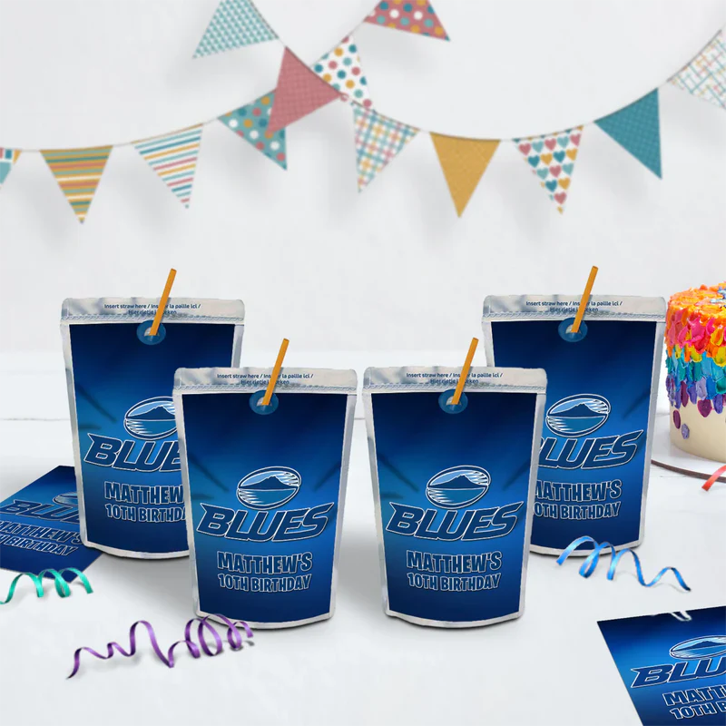 The Blues Birthday Decorations, Auckland Rugby Party Supplies, Rugby Themed, All Blacks Digital Template, Editable The Blues Rugby Image SVG PNG
