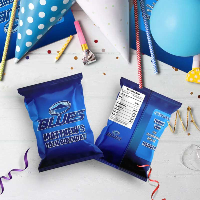 The Blues Birthday Decorations, Auckland Rugby Party Supplies, Rugby Themed, All Blacks Digital Template, Editable The Blues Rugby Image SVG PNG