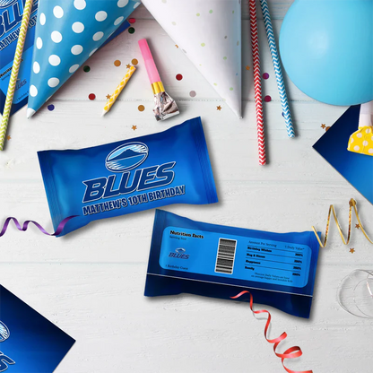 The Blues Birthday Decorations, Auckland Rugby Party Supplies, Rugby Themed, All Blacks Digital Template, Editable The Blues Rugby Image SVG PNG