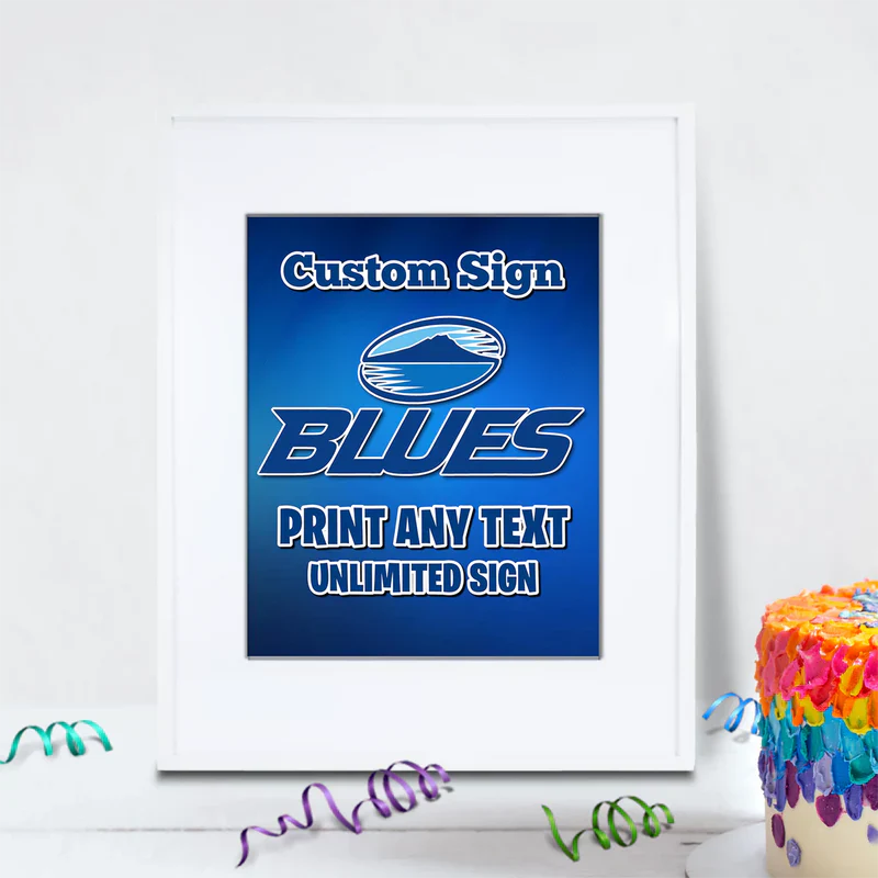 The Blues Birthday Decorations, Auckland Rugby Party Supplies, Rugby Themed, All Blacks Digital Template, Editable The Blues Rugby Image SVG PNG