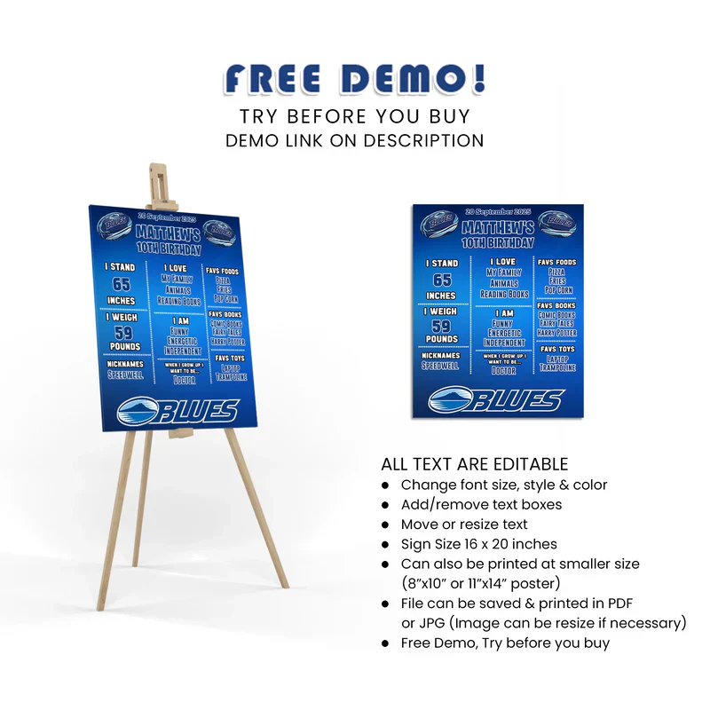 The Blues Rugby Milestone Poster Digital Download