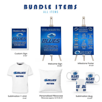 Buy The Blues Rugby Personalized Party Pack Bundle Digital Download