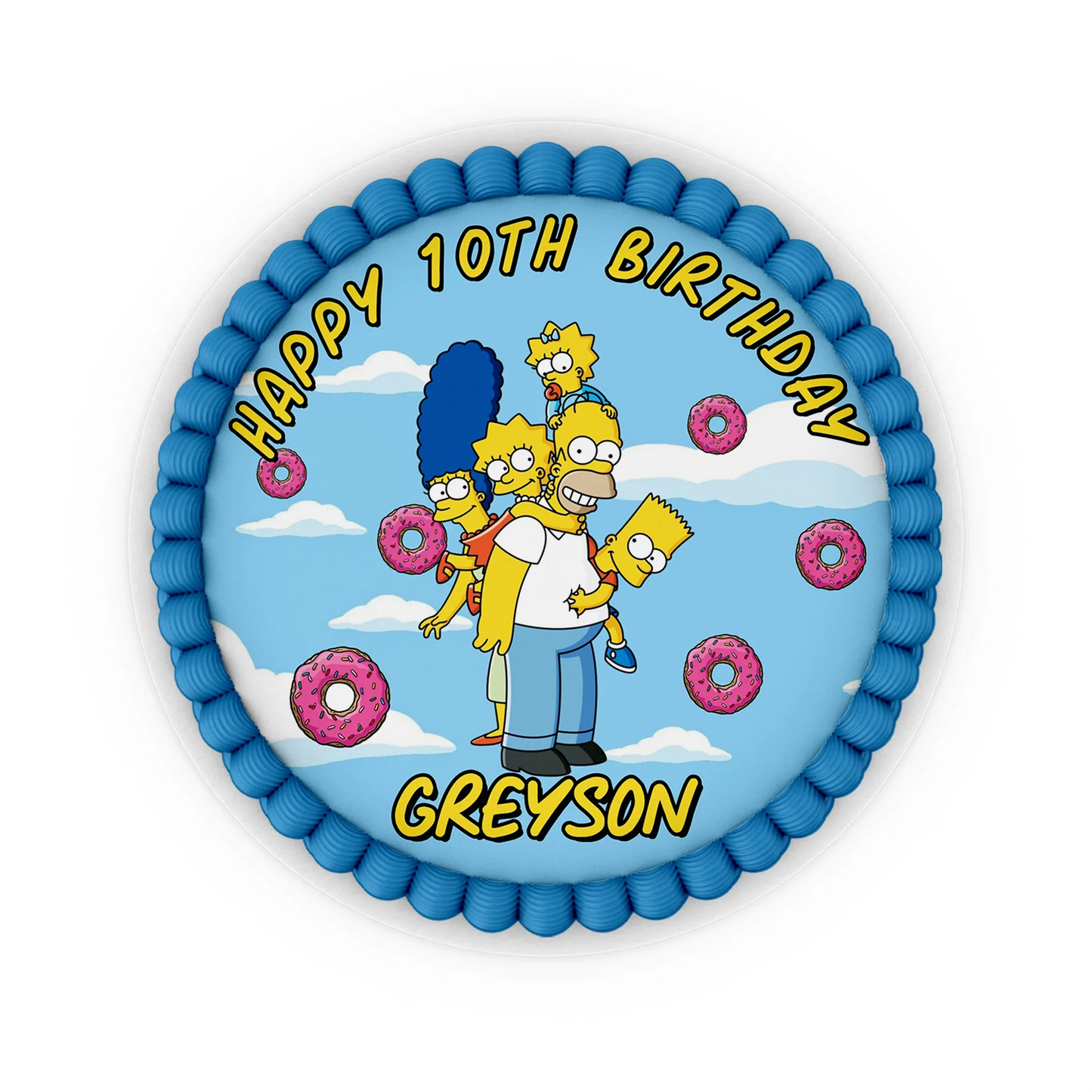 Edible icing cake images with The Simpsons design