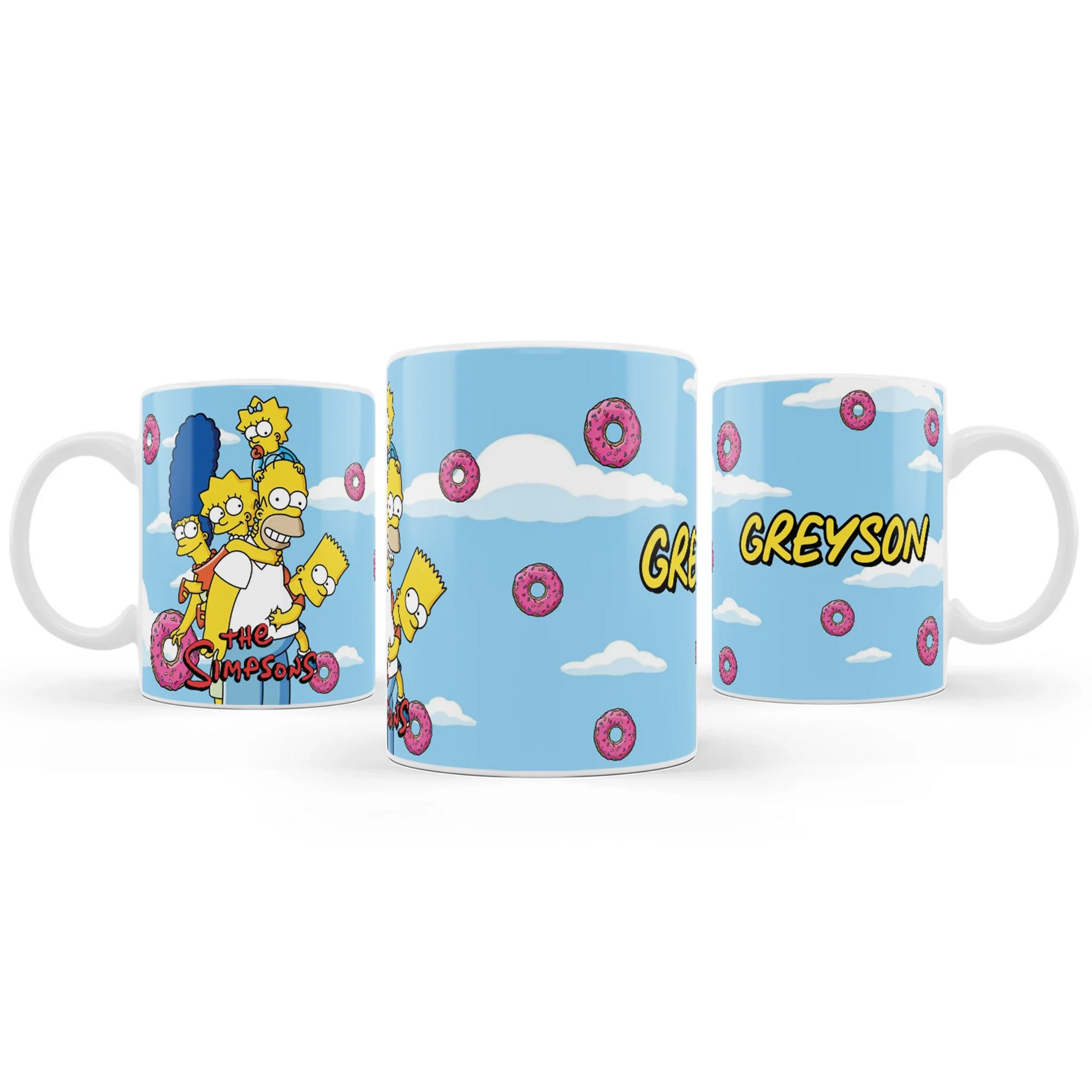 Personalized sublimation mugs with The Simpsons design