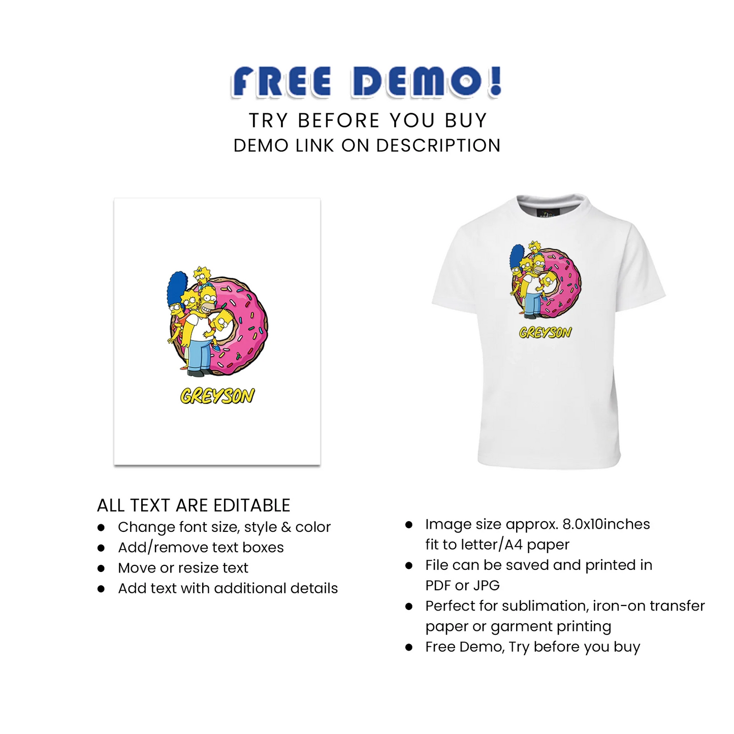 The Simpsons Sublimation T-Shirt - Custom T-Shirts with The Simpsons Designs