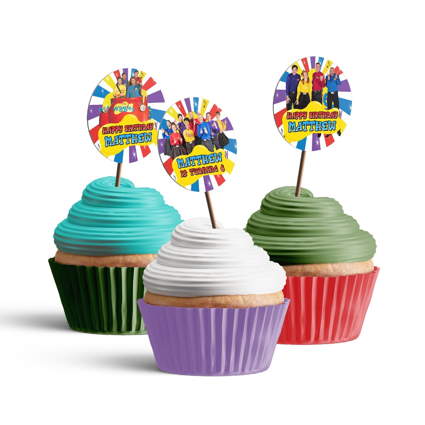 The Wiggles Personalized Cupcakes Toppers