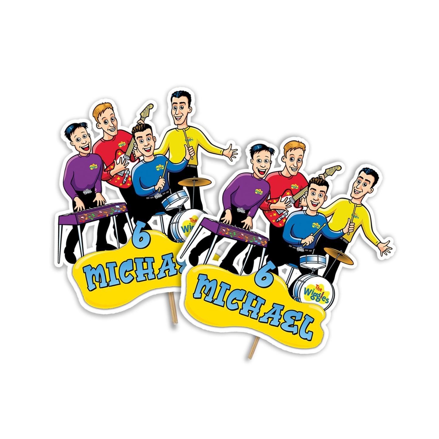 The Wiggles Personalized Cake Toppers - Custom cake toppers featuring The Wiggles characters