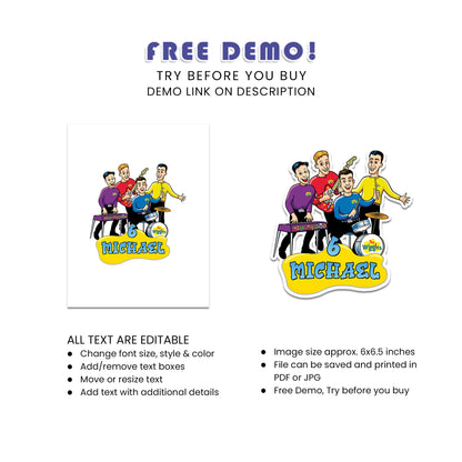 The Wiggles Personalized Cake Toppers - Custom Cake Decorations for Kids’ Birthday Parties