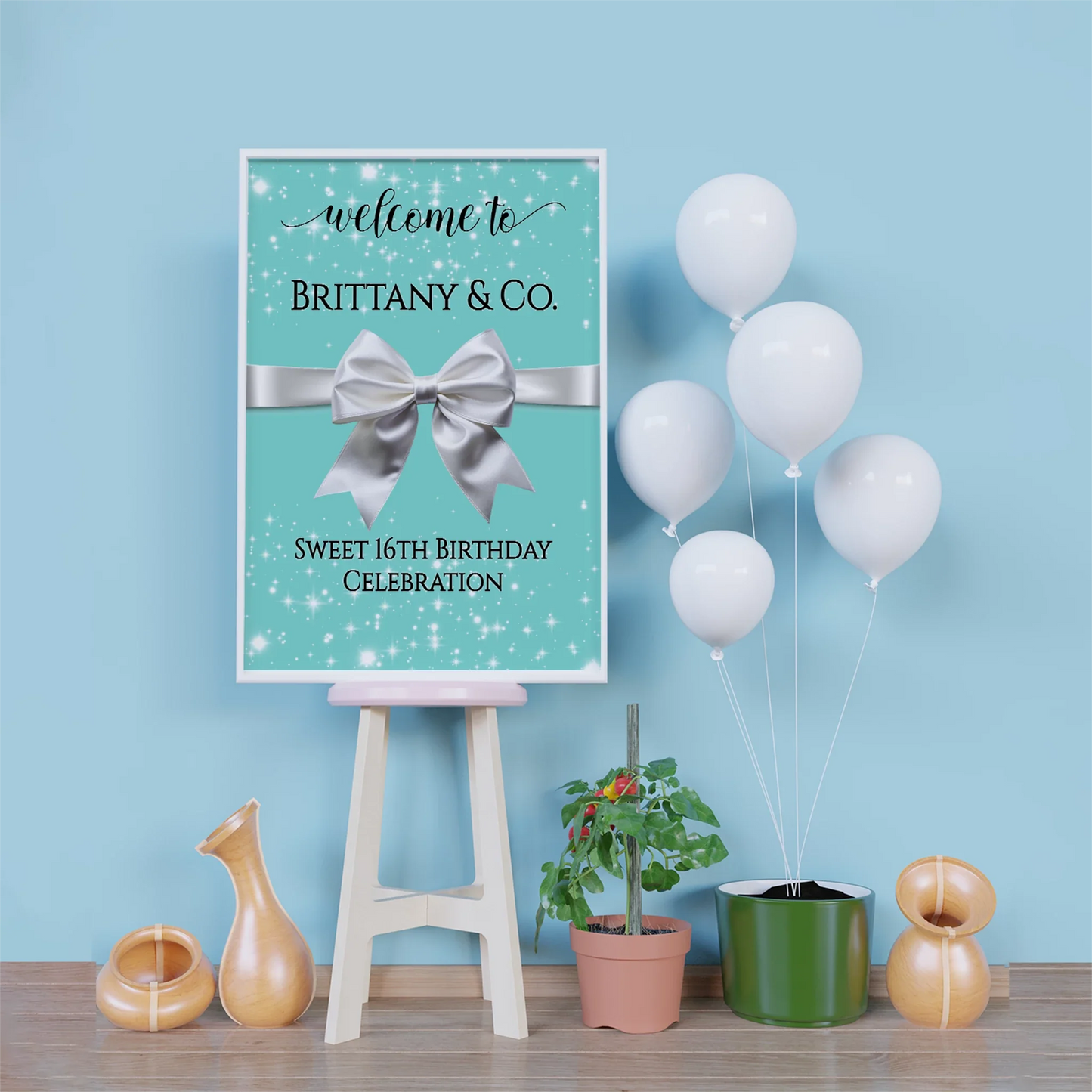 Luxury Items Birthday Decorations, Tiffany & CO Party Supplies, Tiffany n CO Themed, Tiffany&CO Digital Template, Editable Tiffany & CO inspired Image SVG PNG