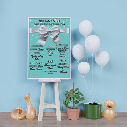 Luxury Items Birthday Decorations, Tiffany & CO Party Supplies, Tiffany n CO Themed, Tiffany&CO Digital Template, Editable Tiffany & CO inspired Image SVG PNG