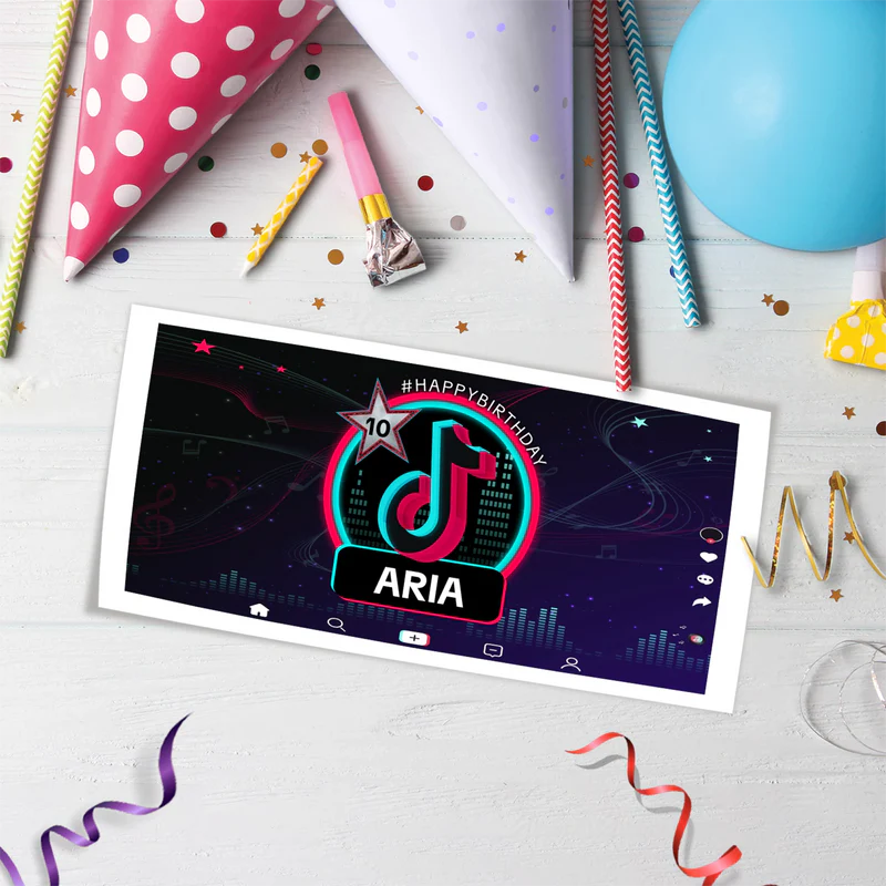 Tiktok Birthday Decorations, Tik tok Party Supplies, tiktok live Themed, tiktok Digital Template, Editable Tiktok Image SVG PNG
