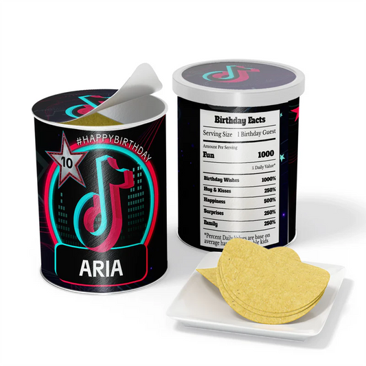 Tiktok small Pringles can label personalized for birthday party snacks