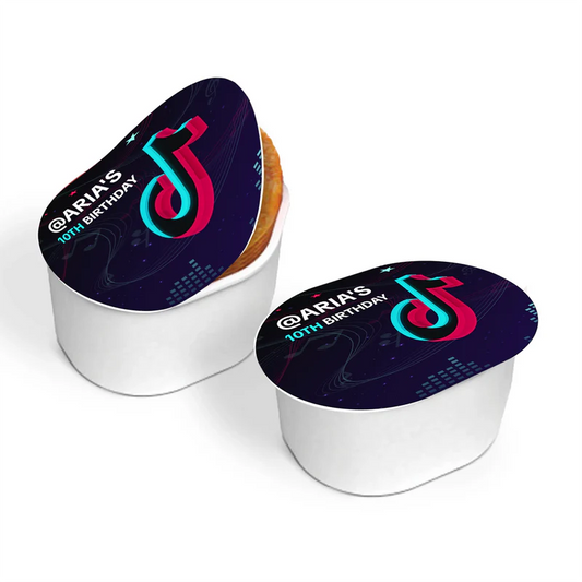 Tiktok mini Pringles can label editable with birthday theme design