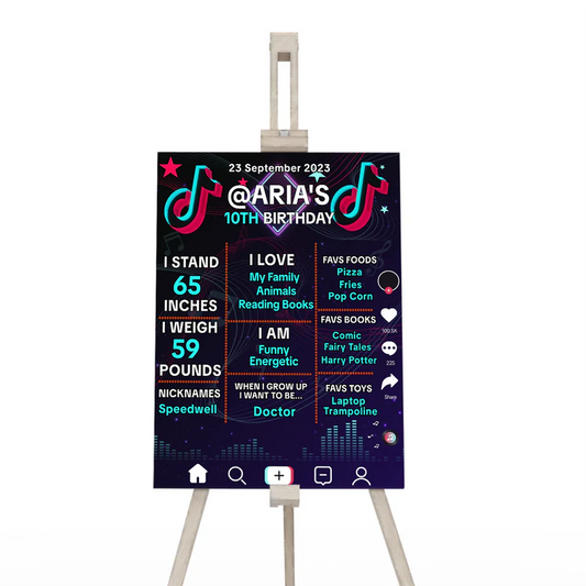 Tiktok milestone poster personalized with birthday stats and facts