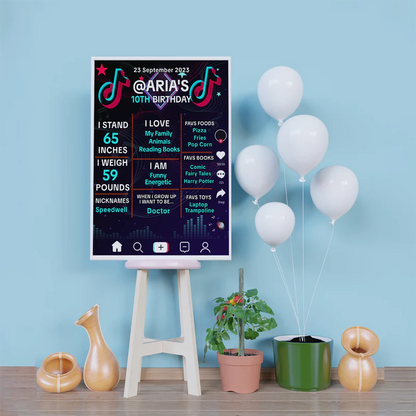 Tiktok Birthday Decorations, Tik tok Party Supplies, tiktok live Themed, tiktok Digital Template, Editable Tiktok Image SVG PNG