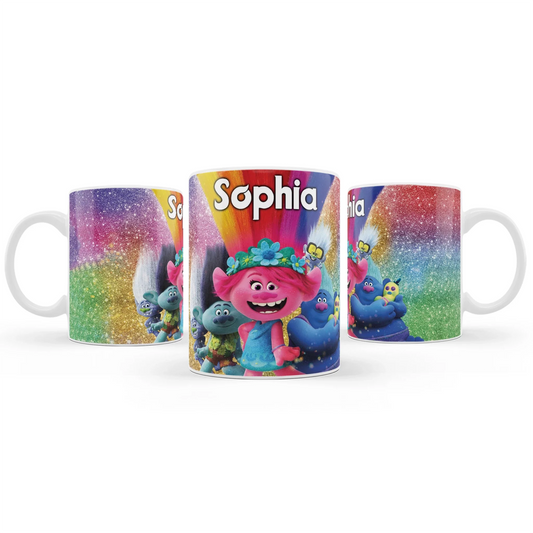 Trolls Personalized Sublimation Mug with Custom Trolls design