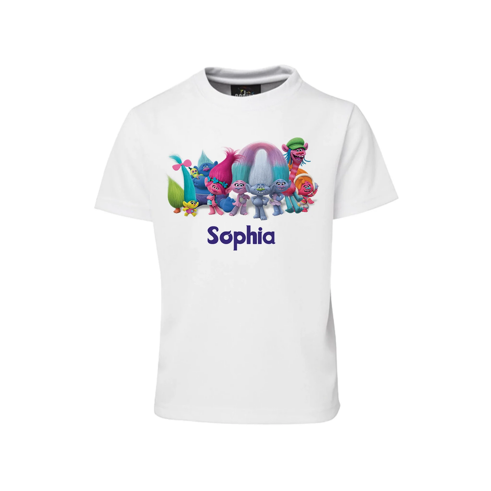 Trolls Personalized Sublimation T-Shirt with Custom Trolls design