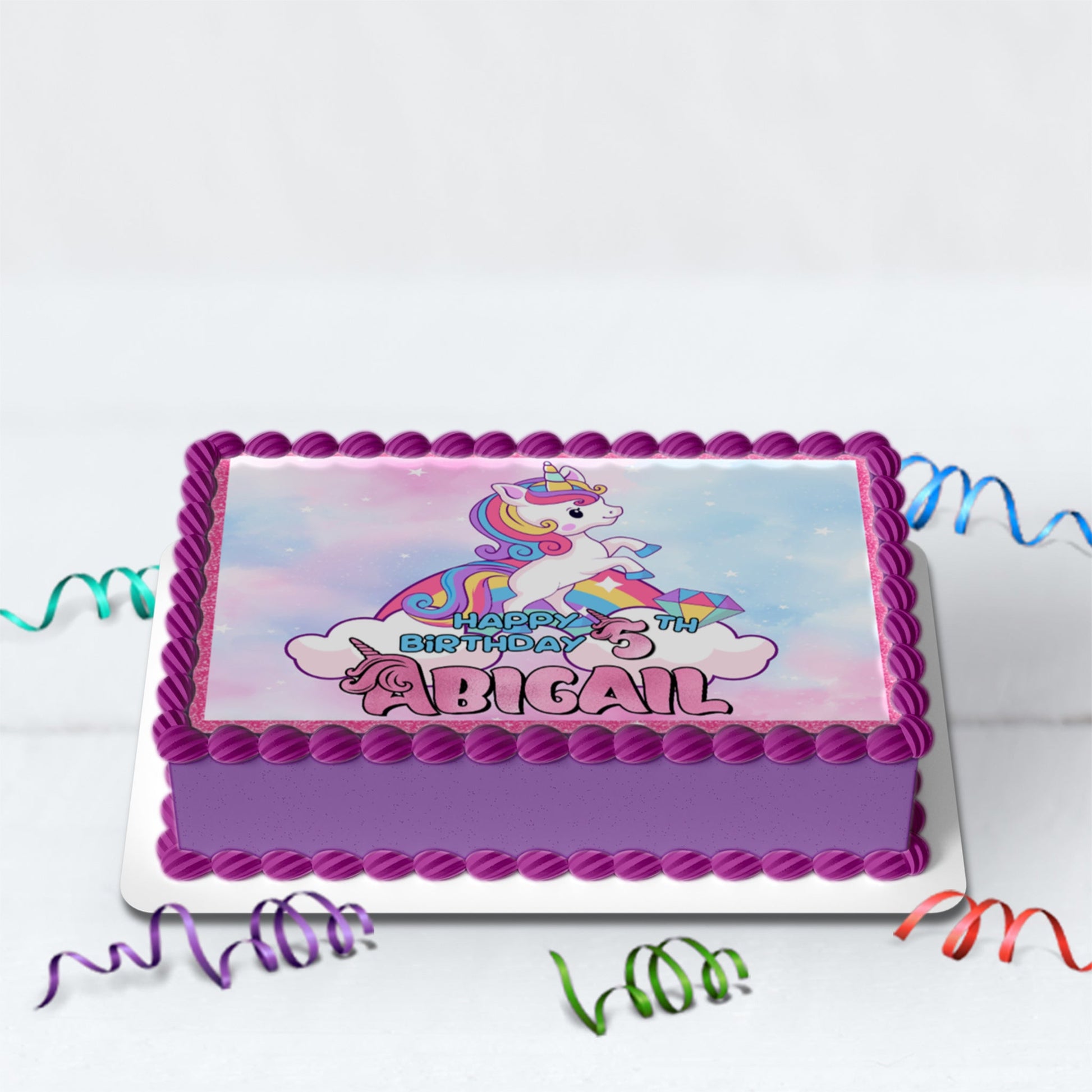 Personalized unicorn cake toppers