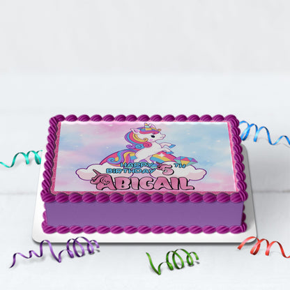 Personalized unicorn cake toppers