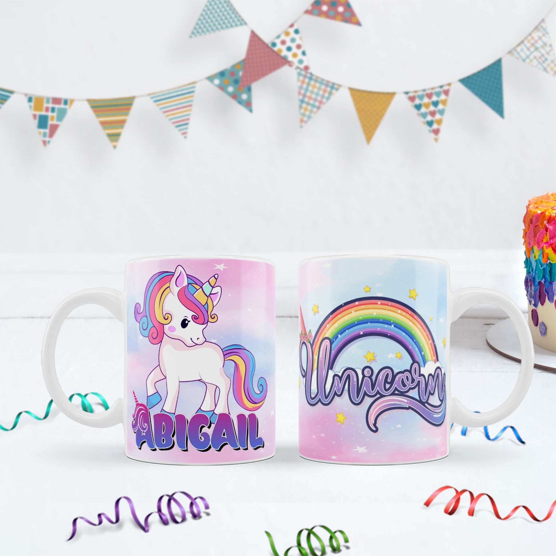 Personalized unicorn cake toppers