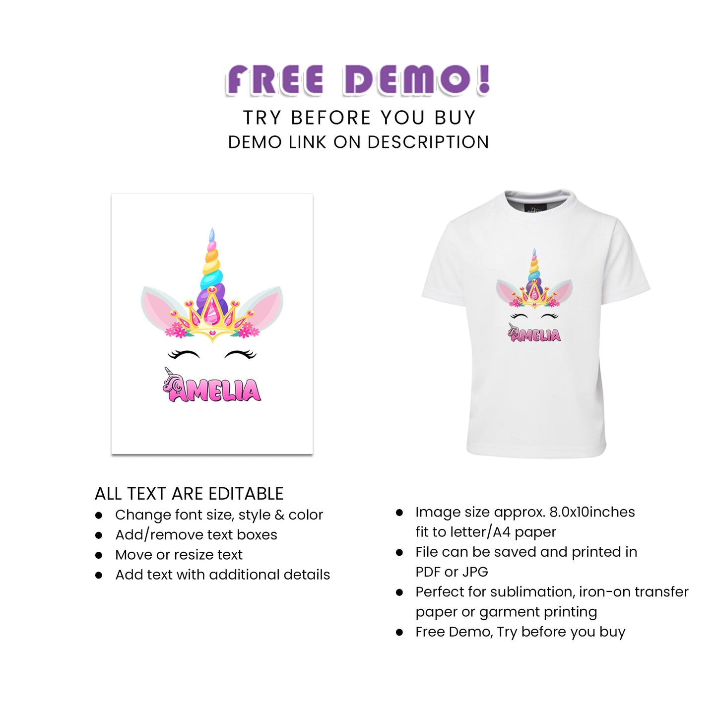 Unicorn Sublimation T-Shirt for a Stylish Celebration