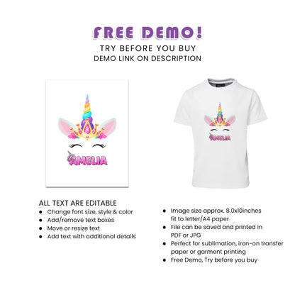 Unicorn Sublimation T-Shirt for a Stylish Celebration