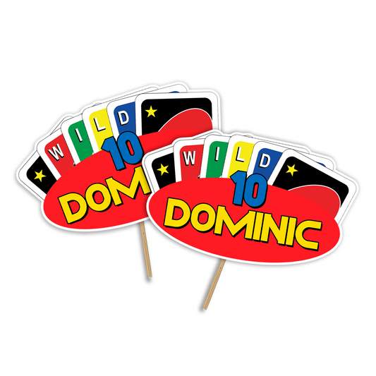 Custom Uno cards cake topper for personalized party decor